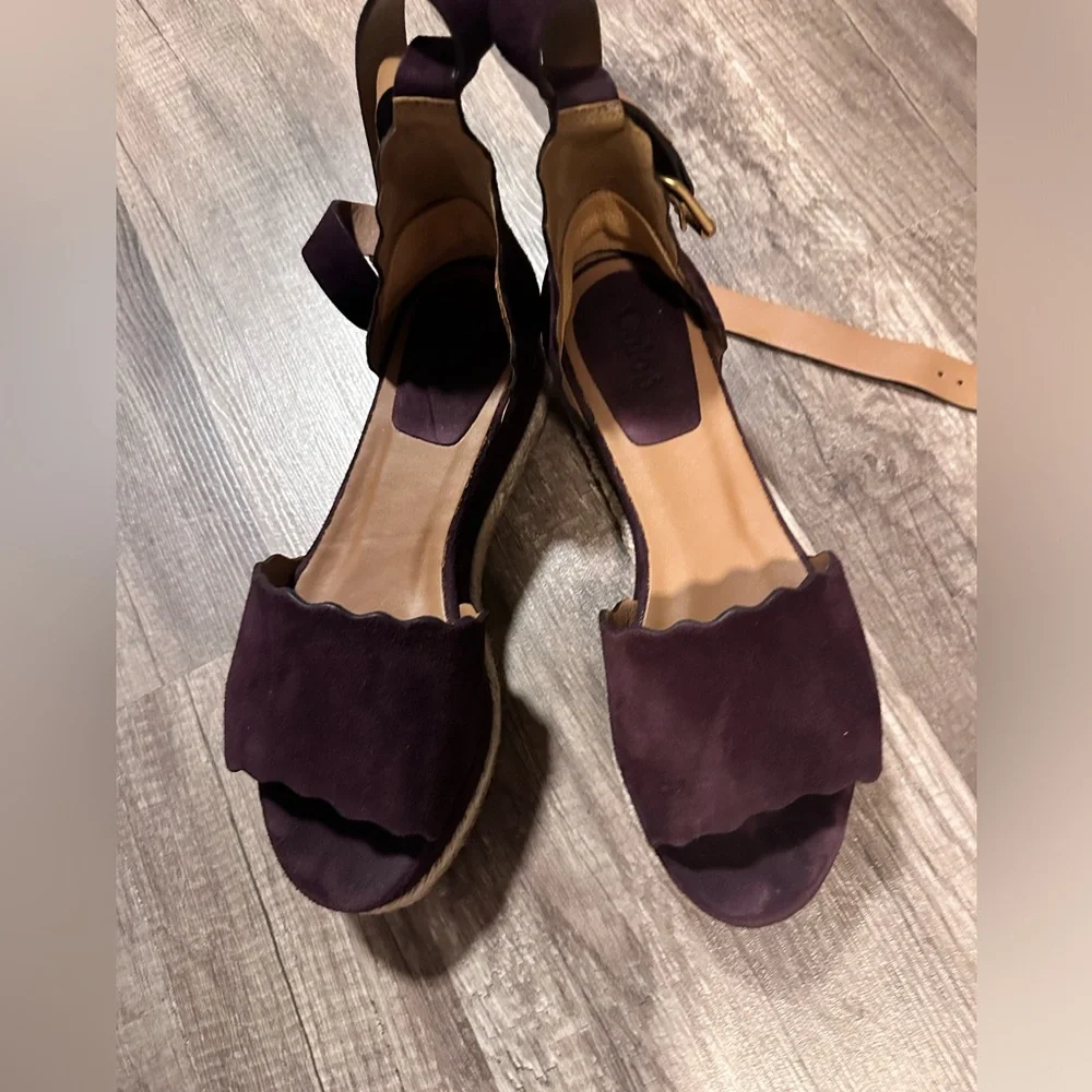 Authentic CHLOE Suede Wedge Espadrilles 💃🏻🌹🍷 - Picture 3 of 16